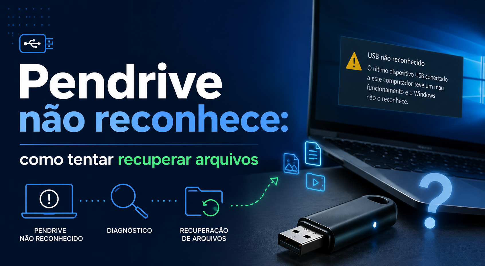 Pendrive não reconhece: como tentar recuperar arquivos